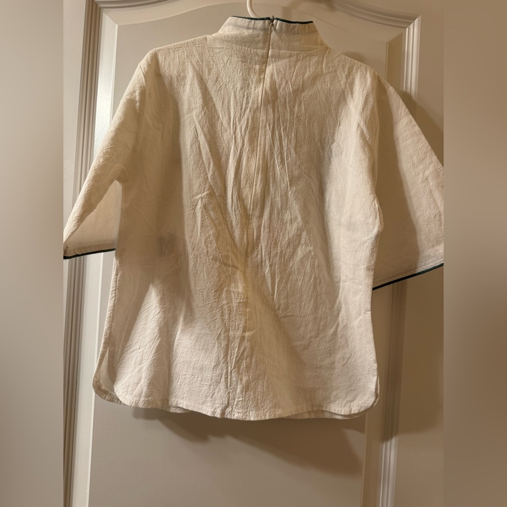Embroidered Floral Girls White Top - Picture 5 of 9